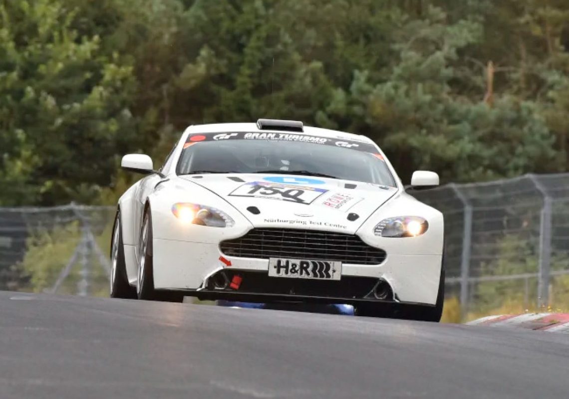 White v8 vantage on track